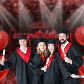 Aperturee - Red Black Balloon Sparkling Girl Grad Photo Backdrop